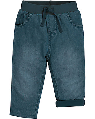 Frugi Baby Chambray Jeans con Banda Elastica - 100% Cotone Bio Jeans
