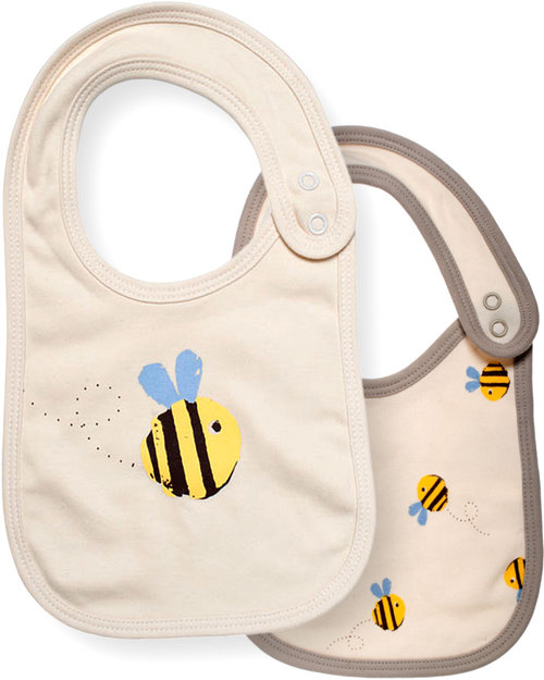 Frugi Bavaglini Buzzy Bee Pacco da 2 - 100% Cotone Bio Bavagli Classici