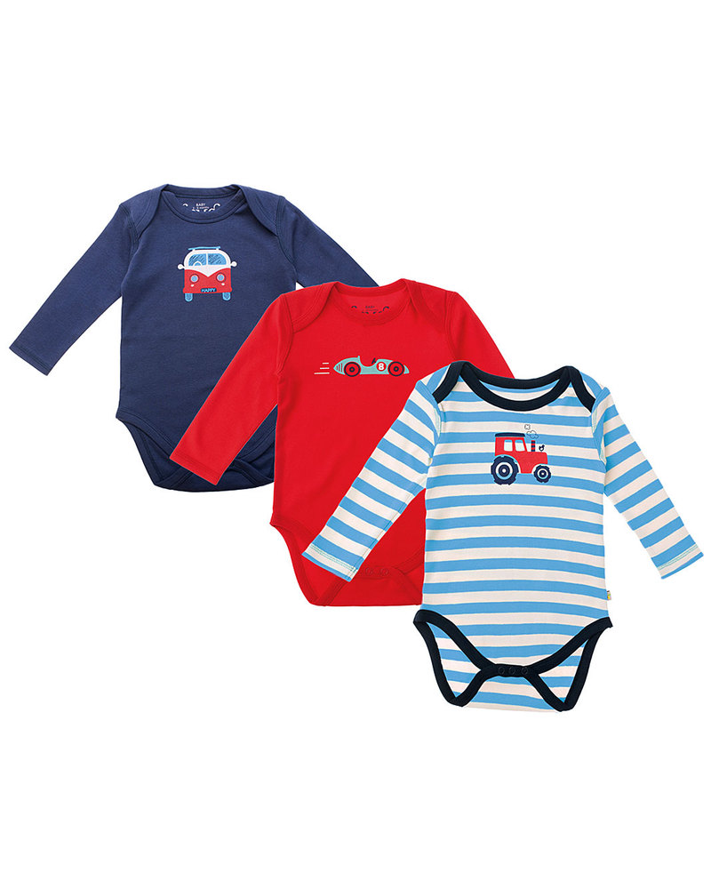 Frugi Body a Manica Lunga In Strada Confezione da 3 pezzi 100% Cotone