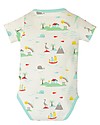 Frugi Body Bryn con Chiusura Frontale - Island Life - 100% Cotone bio Body Manica Corta