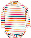 Frugi Body Collo Alto Righe/Arcobaleno - Cotone Bio Body Manica Lunga