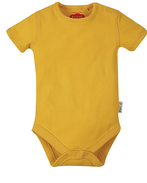 Frugi Body Everyday a Maniche Corte - Giallo - 100% Cotone bio Body Manica Corta