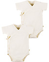 Frugi Body Kimono a Maniche Corte, Pacco da 2, Bianco - 100% cotone bio Body Manica Corta