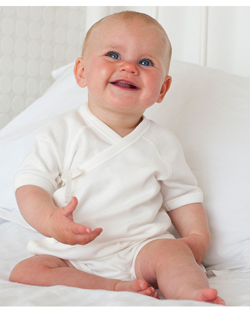 Frugi Body Kimono Maniche Corte Pacco da 2 - Bianco - 100% Cotone Bio Body Manica Corta