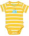 Frugi Body Manica Corta Balena, Giallo - 100% Cotone Bio Body Manica Corta