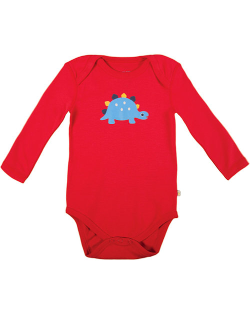 Frugi Body Manica Lunga (Pacco da 3) - Amici Dinosauri (0-3 mesi) - 100% Cotone Bio Body Manica Lunga