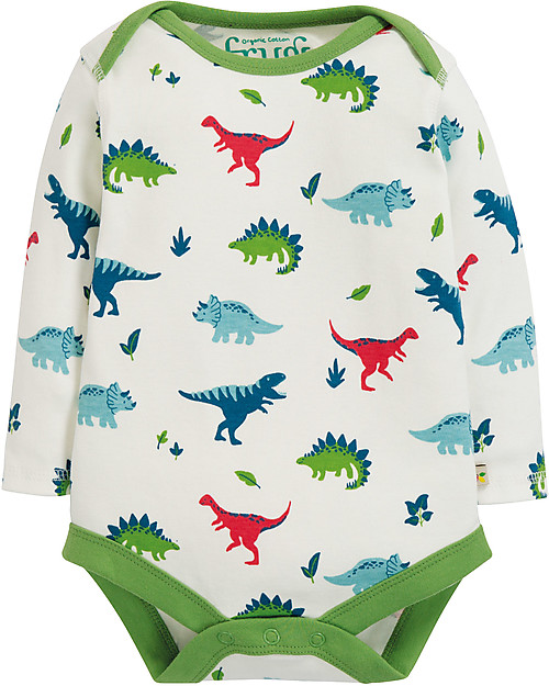 Frugi Body Manica Lunga Super Special, Pacco da 3, DIno - 100% cotone bio Body Manica Lunga