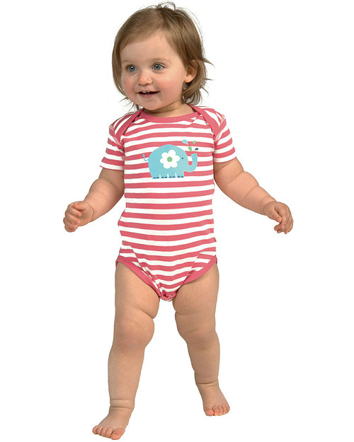 Frugi Body Neonato (pacco da 3) - Amici in Spiaggia - 100% Cotone Bio Body Manica Corta