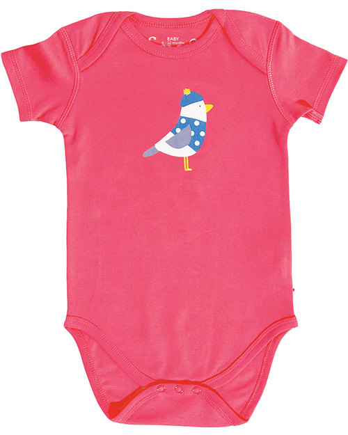 Frugi Body Neonato (pacco da 3) - Amici in Spiaggia - 100% Cotone Bio Body Manica Corta