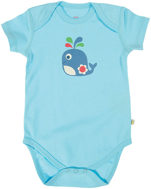 Frugi Body Neonato (pacco da 3) - Amici in Spiaggia - 100% Cotone Bio Body Manica Corta