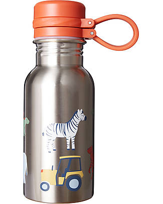 Frugi Borraccia Splish Splash in Acciaio Inox - Animali della Giungla - 400 ml Borracce Termiche
