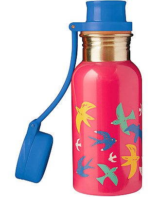 Frugi Borraccia Splish Splash in Acciaio Inox - Uccelli - 400 ml Borracce Metallo
