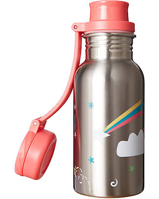 Frugi Borraccia Splish Splash in Acciaio Inox - Unicorni - 400 ml Borracce Termiche