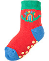 Frugi Calzini Antiscivolo Baby, Dinosauri - Pacco da 2 - Perfetti per i primi passi! Calzini Antiscivolo