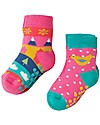 Frugi Calzini Antiscivolo Bimba, Uccellini - Pacco da 2 - Perfetti per i primi passi! Calzini Antiscivolo