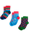Frugi Calzini Baby Dinosauro - Pacco da 3 - Cotone Bio Calzini