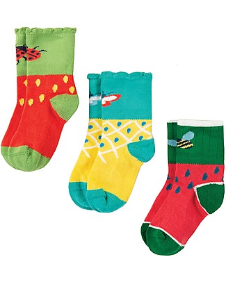 Frugi Calzini Little Tooty Pacco da 3 - Frutta Calzini
