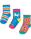 Frugi Calzini Susie (2-10 anni) Pacco da 3 - Unicorno - Cotone Bio Elasticizzato Calzini
