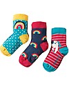 Frugi Calzini Susie, Pacco da 3, Unicorno - Cotone elasticizzato Calzini