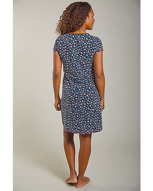 Frugi Camicia da Notte Premaman e Allattamento Aala - Leopardo - Cotone bio Camicie da Notte