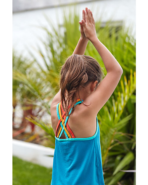 Frugi Canotta Galaxy Incrociata Posteriormente - Blu/Arcobaleno - Modal Canotte