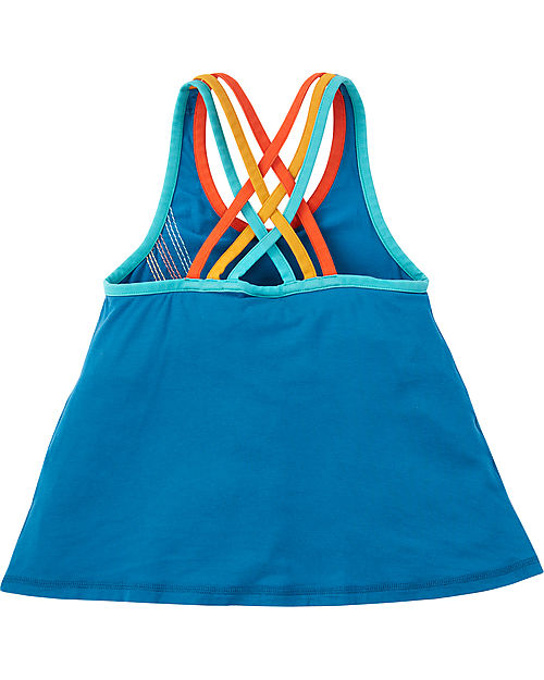 Frugi Canotta Galaxy Incrociata Posteriormente - Blu/Arcobaleno - Modal Canotte