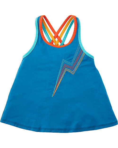 Frugi Canotta Galaxy Incrociata Posteriormente - Blu/Arcobaleno - Modal Canotte