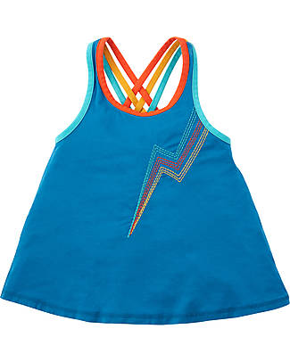 Frugi Canotta Galaxy Incrociata Posteriormente - Blu/Arcobaleno - Modal T-shirt