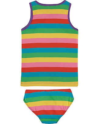 Frugi Canottiera + Slip Bimba - Arcobaleno - 100% Cotone bio Canottiere