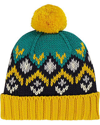 Frugi Cappellino a Maglia con Ponpon Blizzard Ricamato - Cotone Bio Cappelli Invernali