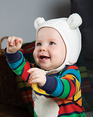 Frugi Cappellino Baby con Orecchie - Tessuto Reciclato Morbidissimo! Cappelli Invernali