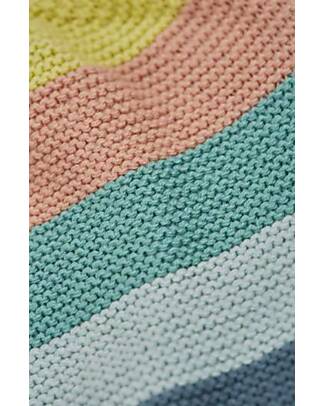 Frugi Cappellino Lavorato a Maglia Harlen a Righe - Arcobaleno Pastello Cappelli Invernali