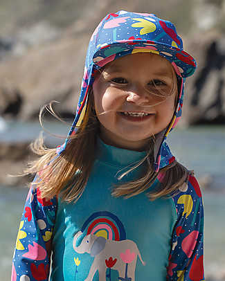 Frugi Cappellino "Legionario" Little Swim - Fiori di Loto - Materiale Reciclato! Cappelli Estivi
