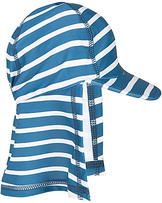 Frugi Cappellino "Legionario" Little Swim - Righe Steely Blue - UPF 50 Cappelli Estivi