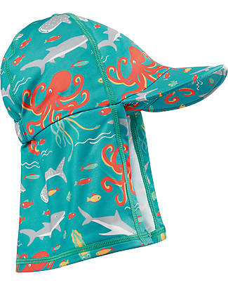 Frugi Cappellino "Legionario" Little Swim - What Lies Below - Azzurro/Creature Marine - UPF 50 Cappelli Estivi