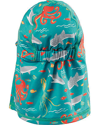 Frugi Cappellino "Legionario" Little Swim - What Lies Below - Azzurro/Creature Marine - UPF 50 Cappelli Estivi