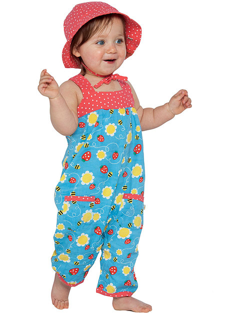 Frugi Cappellino Parasole Primavera con Ape Buzzy Bee - 100% Cotone Bio (double face) Cappelli Estivi