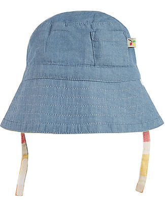 Frugi Cappellino Reversibile Hayden - Quadri multicolor - Jeans - 100% Cotone Organico Cappelli Estivi