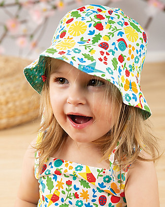 Frugi Cappello Ditsy Reversibile - Allotment Days - 100% cotone bio Cappelli