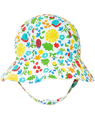 Frugi Cappello Ditsy Reversibile - Allotment Days - 100% cotone bio Cappelli