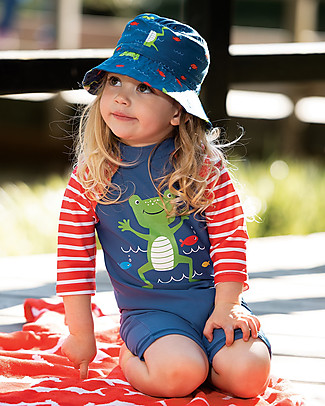 Frugi Cappello Little Harbour UPF 50 - Ribbit River - Fatto con bottiglie di plastica riciclate! Cappelli