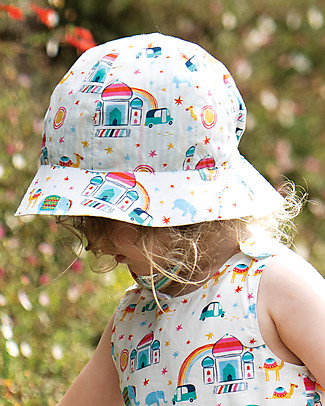 Frugi Cappello Reversibile Hazy - Taj Mahal - 100% cotone bio Cappelli Estivi