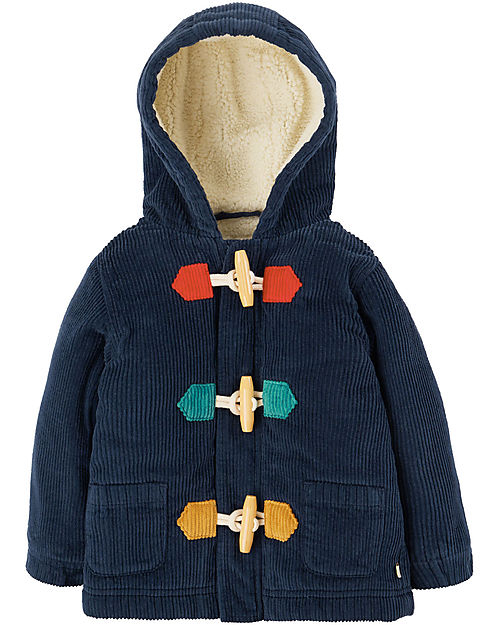 Frugi Cappotto Montgomery Zephyr - a Coste - Blu Indaco -  in Cotone Organico Cappotti