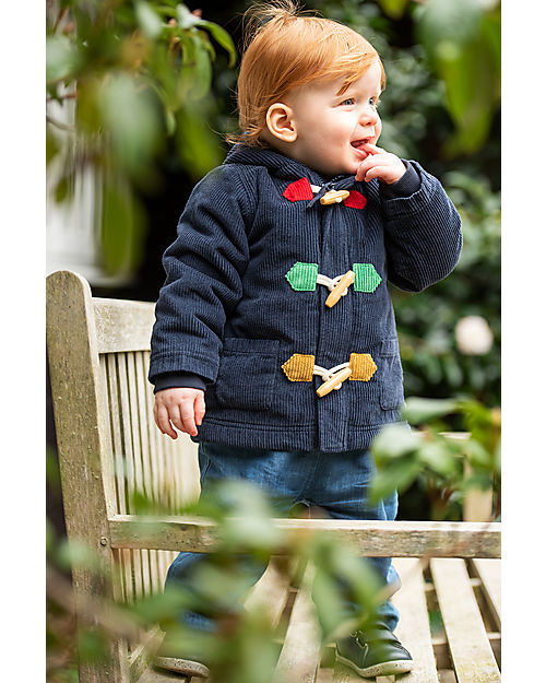 Frugi Cappotto Montgomery Zephyr - a Coste - Blu Indaco -  in Cotone Organico Cappotti