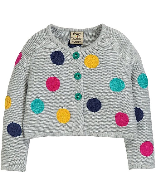 Frugi Cardigan a Maglia Emilia, Multi Spot - 100% cotone bio Cardigan