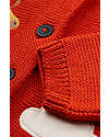 Frugi Cardigan Colby con Bottoni - Rosso Fuoco/Giraffa - 100% Cotone Organico GOTS Cardigan