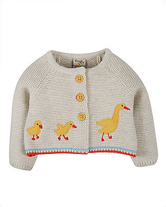 Frugi Cardigan Cute as a Button - Grigio/Papere - 100% cotone bio Cardigan