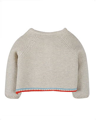 Frugi Cardigan Cute as a Button - Grigio/Papere - 100% cotone bio Cardigan