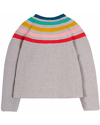 Frugi Cardigan Gabbie - Grigio/Arcobaleno - Cotone bio Cardigan