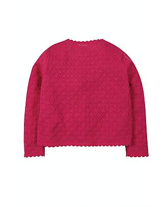 Frugi Cardigan Ricamato Pointelle - Rosa Scuro - Cotone Organico Cardigan